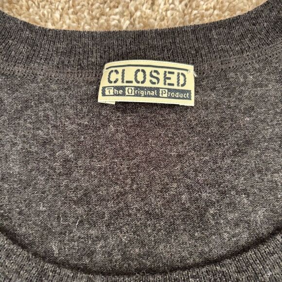 CLOSED Wool/Silk Blend Sweater Size S Gray Pullover - Picture 3 of 5